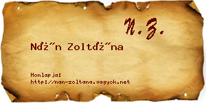 Nán Zoltána névjegykártya